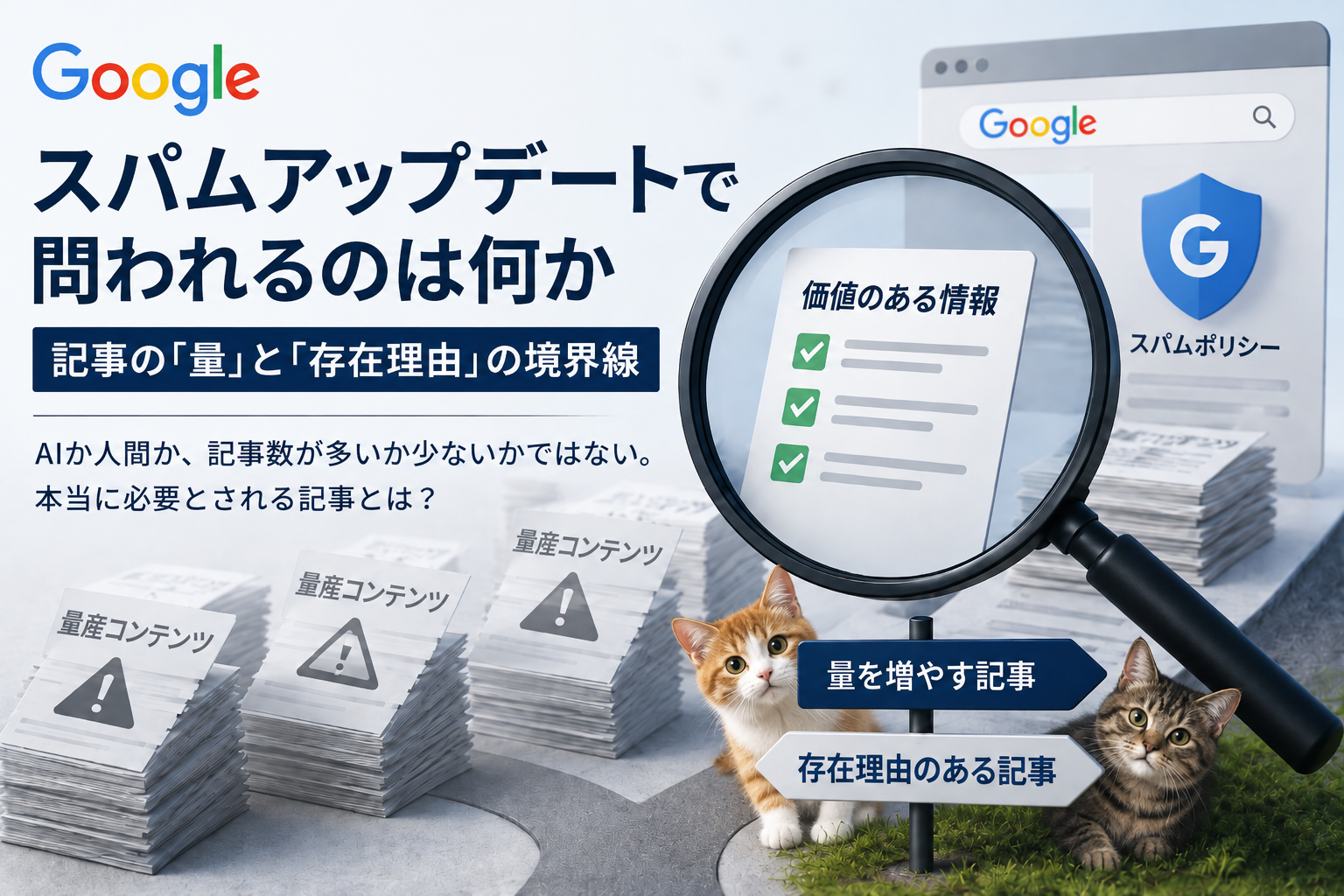 Googleスパムアップデートで問われるのは何か——記事の「量」と「存在理由」の境界線